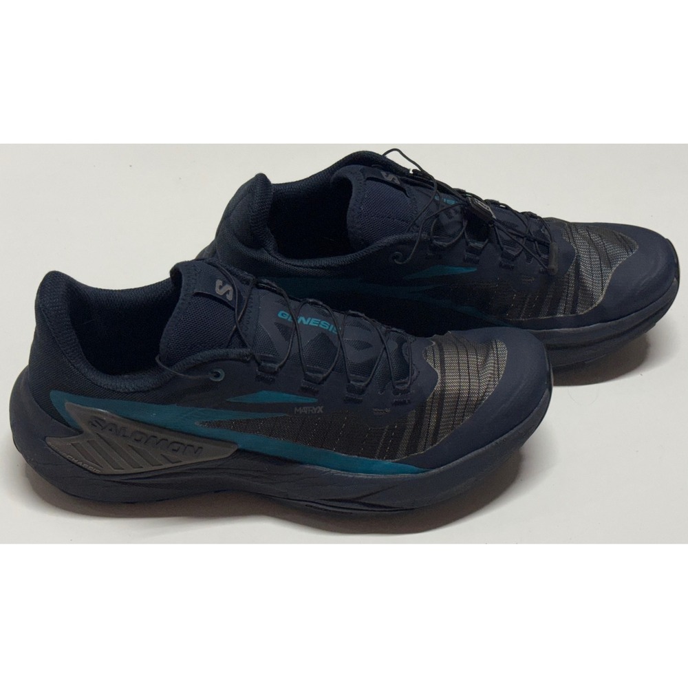Salomon Genesis Trail Running Shoes Mens 9 Navy Teal Matryx 474430